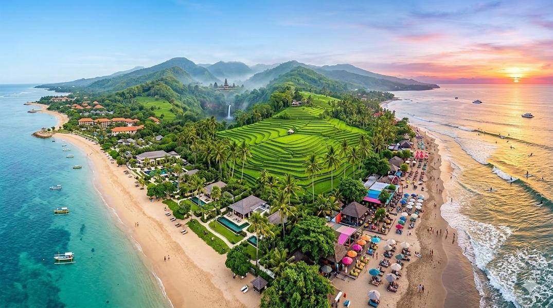 Tropical landscape in Bali Indonesia